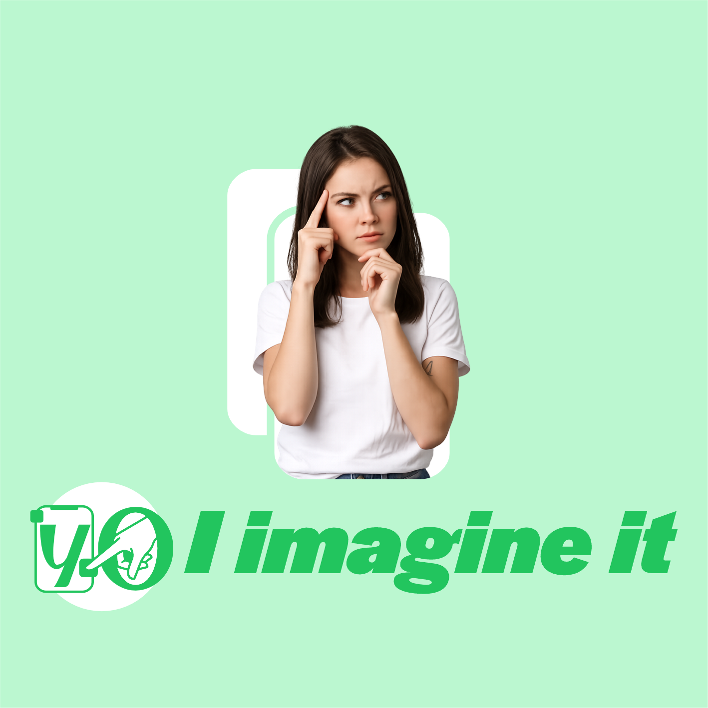 I imagine it — Person thinking of an idea